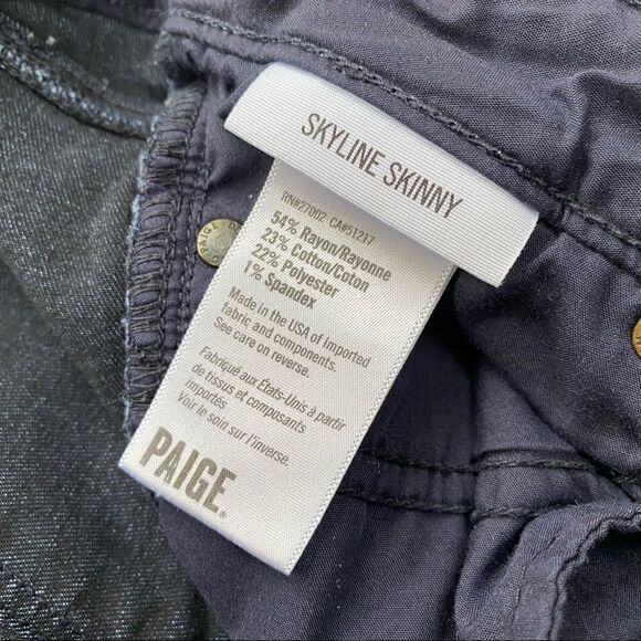 PAIGE Skyline Skinny Jeans Dark Blue Denim Designer 28 - Picture 4 of 16
